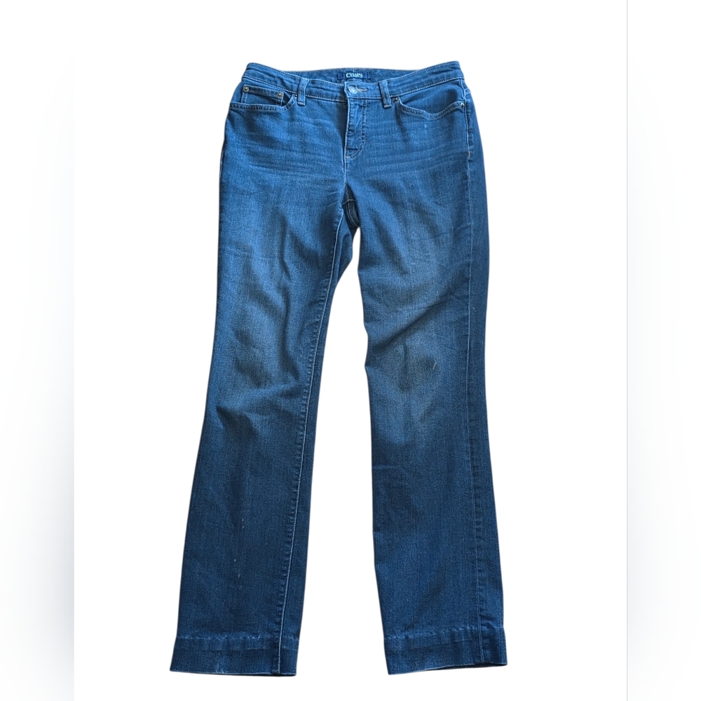 Chaps Denim Daniella Curvy Fit Straight Leg Denim Blue Jeans Size 6 EUC